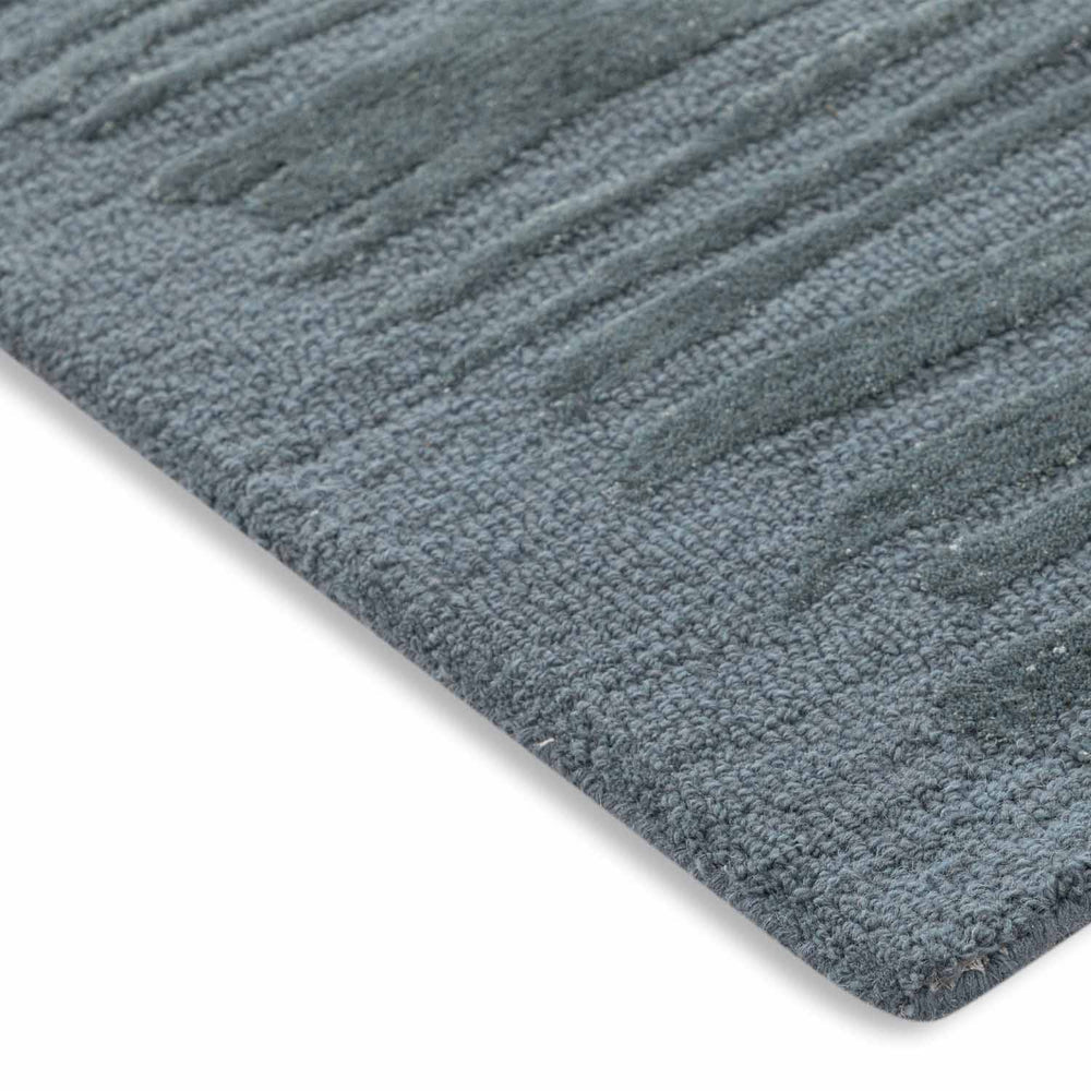 Modern Blue Grey Textured Abstract Area Rug
