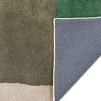 Modern Dark Green Abstract Geometric Rug
