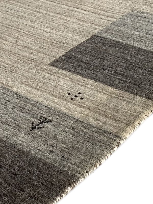 Beige & Brown Geometric Border Rug