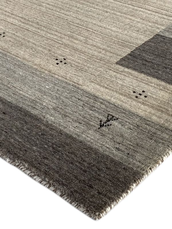Beige & Brown Geometric Border Rug