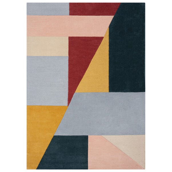 Modern Geometric Color Block Rug