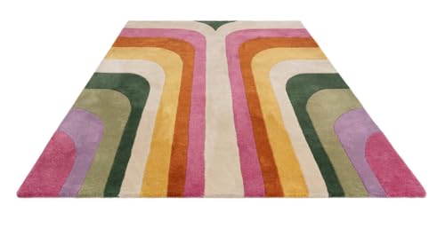 Retro Rainbow Geometric Area Rug