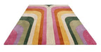 Retro Rainbow Geometric Area Rug