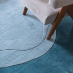 Blue Layered Geometric Abstract Rug