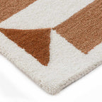 Modern Brown & Cream Geometric Pattern Rug