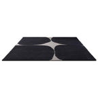Modern Black Abstract Geometric Rug