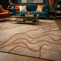 Abstract Terracotta Organic Geometric Rug