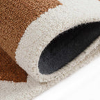 Modern Brown & Cream Geometric Pattern Rug