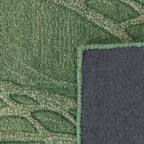Botanical Green Textured Wool Rug