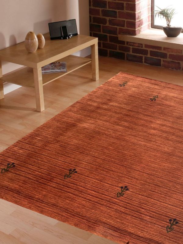 Terracotta Rust Minimalist Tribal Rug