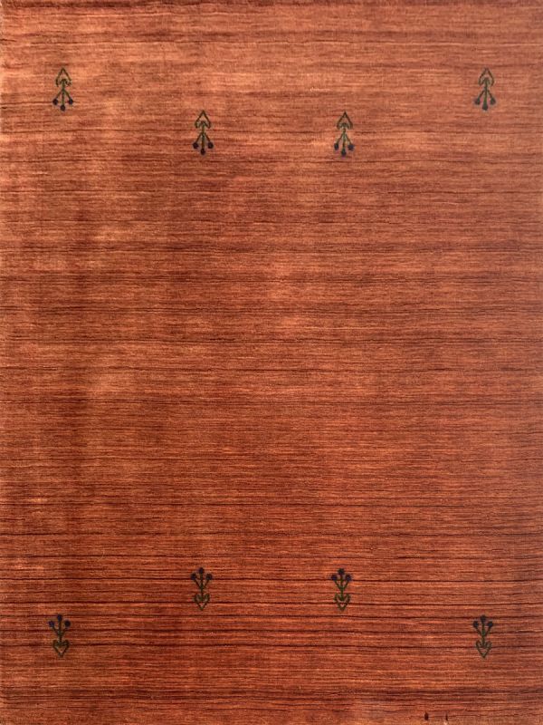 Terracotta Rust Minimalist Tribal Rug