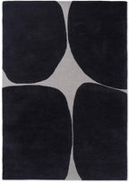 Modern Black Abstract Geometric Rug
