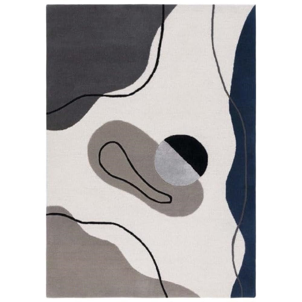 Blue, Grey & Ivory Wool Rug