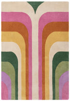 Retro Rainbow Geometric Area Rug