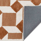 Modern Brown & Cream Geometric Pattern Rug
