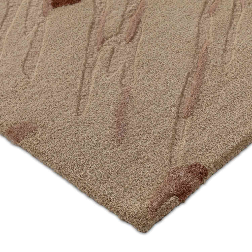Rustic Rose Abstract Wool Rug