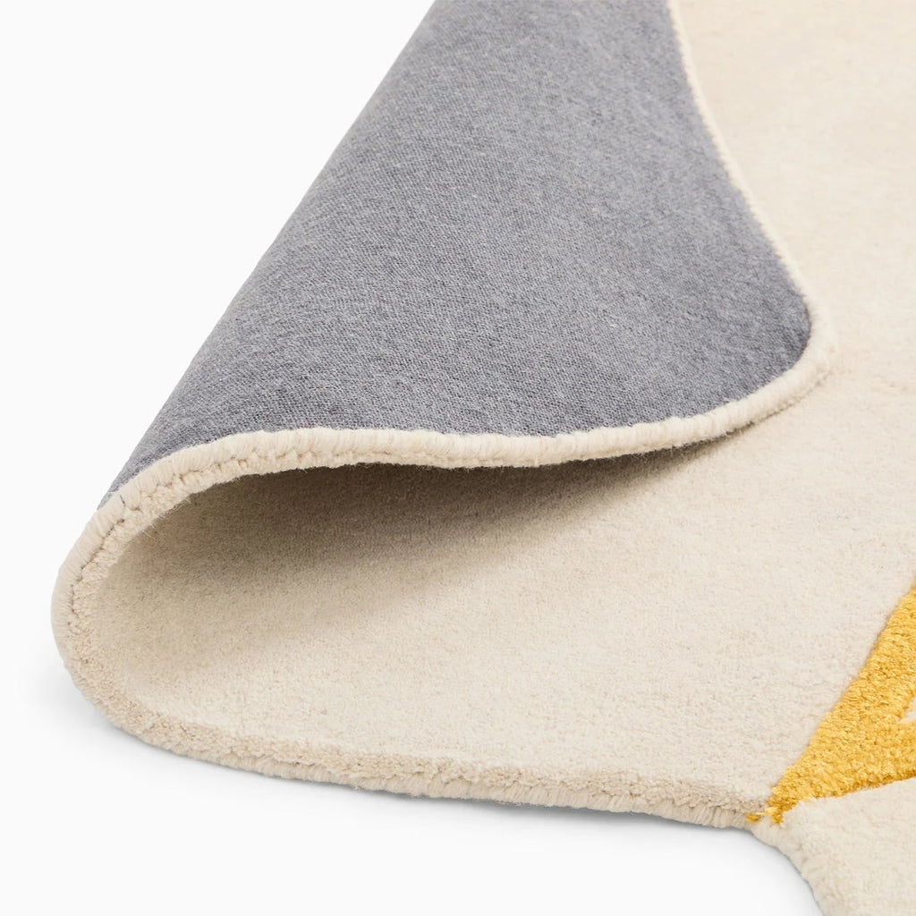Gold Geometric Wool Rug