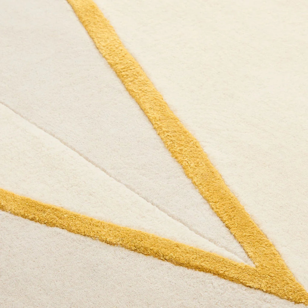 Gold Geometric Wool Rug