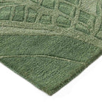 Botanical Green Textured Wool Rug