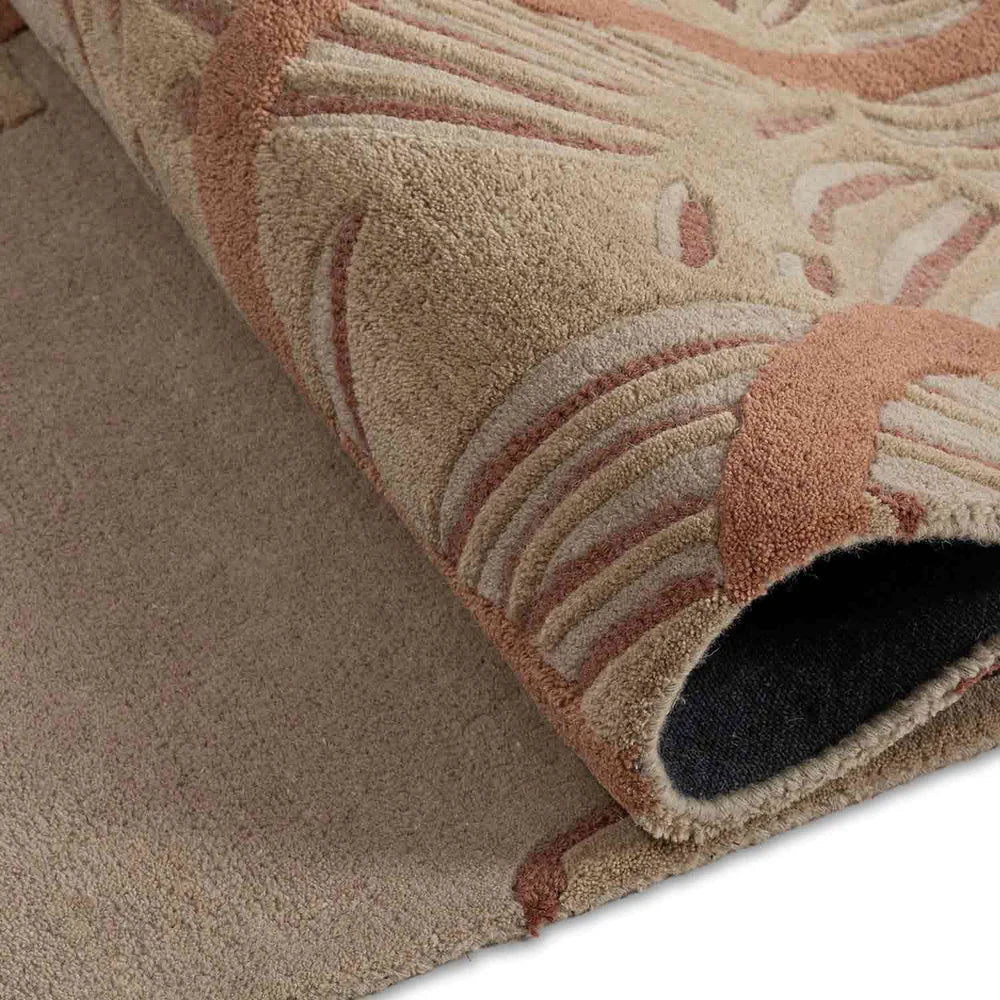 Abstract Terracotta Organic Geometric Rug