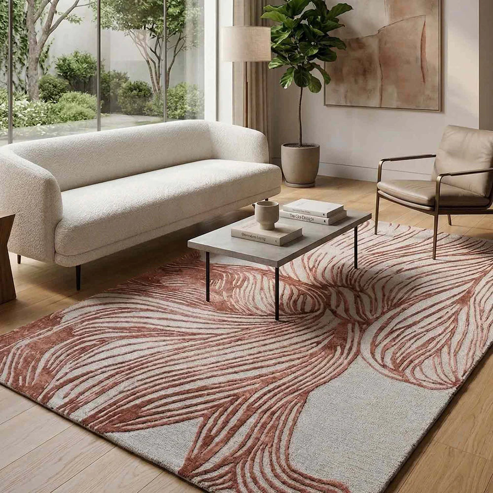 Abstract Organic Line Geometric Rug