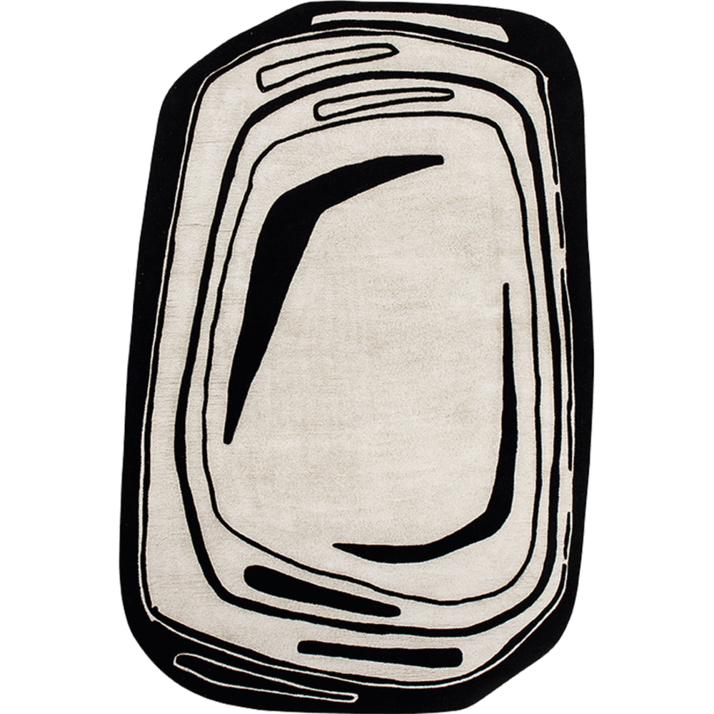 Modern Black & Ivory Rug