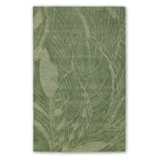 Botanical Green Textured Wool Rug