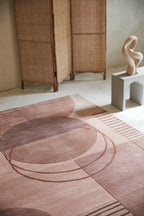 Minimal Peach Abstract Geometric Rug