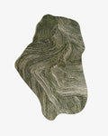 Olive Contour Abstract Unshaped Rug