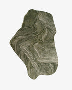 Olive Contour Abstract Unshaped Rug