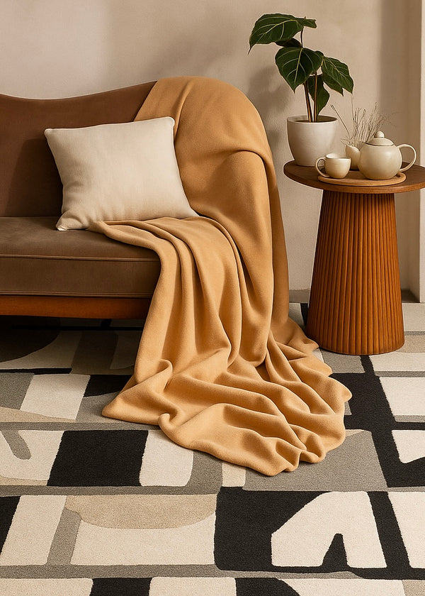 Black, White & Grey Abstract Geometric Area Rug