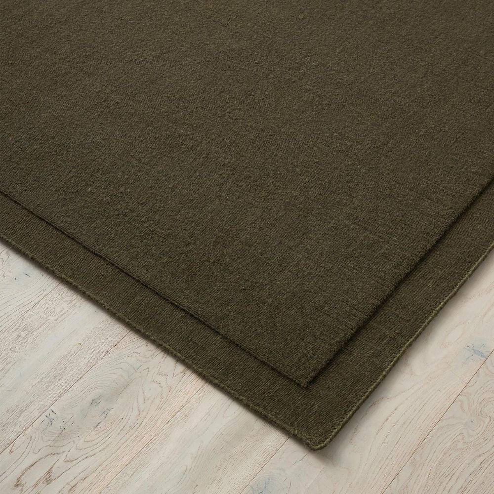 Dark Olive Green Solid Rug