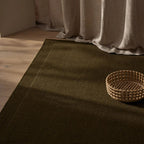 Dark Olive Green Solid Rug