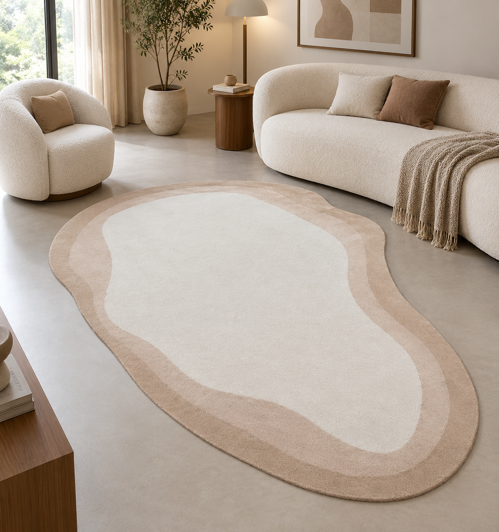 Beige & Ivory Organic Wool Rug