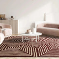 Burgundy & Cream Geometric Maze Rug