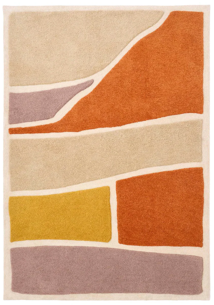 Contemporary Color Block Geometric Rug