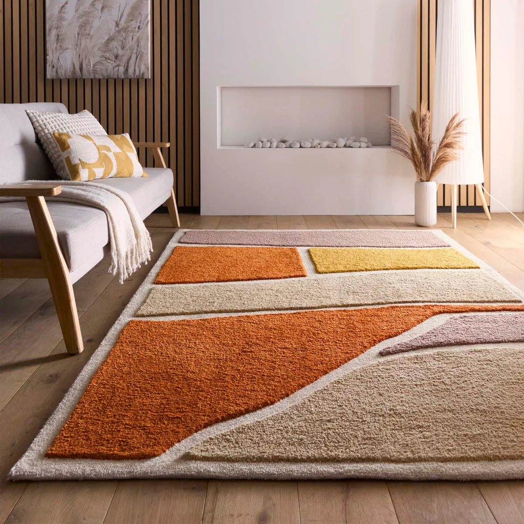 Contemporary Color Block Geometric Rug
