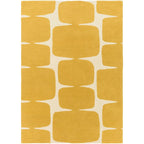 Mustard Abstract Geometric Wool Rug