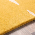 Mustard Abstract Geometric Wool Rug