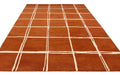 Terracotta Brown & Ivory Grid Wool Rug