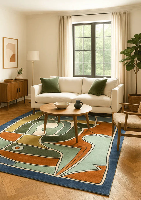 Multicolor Contemporary Area Rug