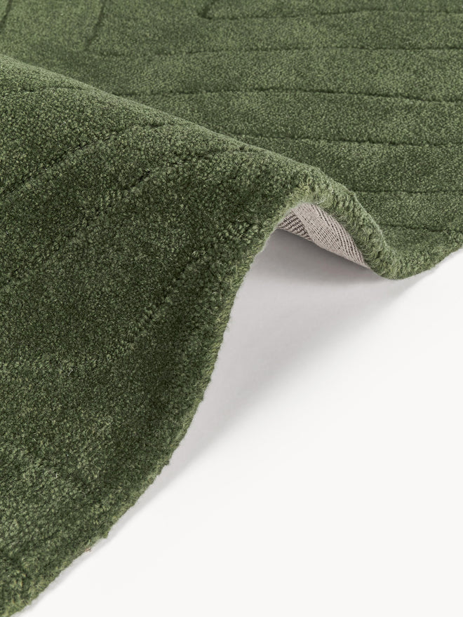 Forest Green Plush Solid Rug
