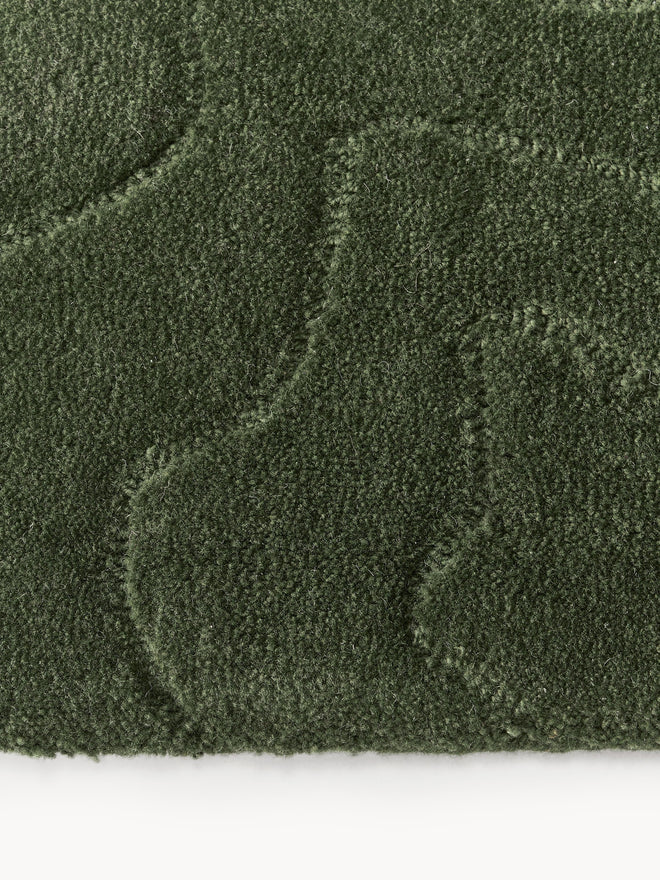 Forest Green Plush Solid Rug