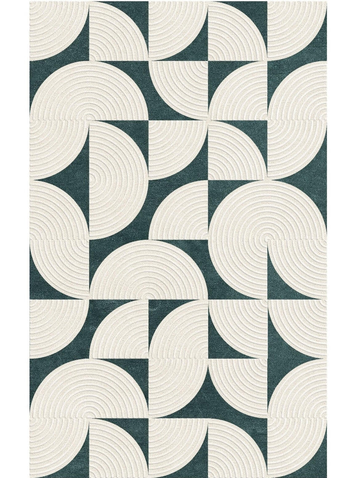 Geometric Arch Pattern Wool Rug