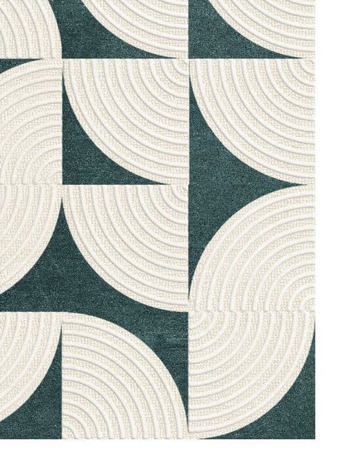 Geometric Arch Pattern Wool Rug