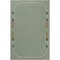 Sage Green Traditional Border Rug