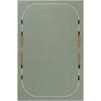 Sage Green Traditional Border Rug