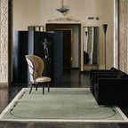 Sage Green Traditional Border Rug