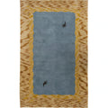 Blue and Mustard Traditional Rug