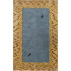 Blue and Mustard Traditional Rug